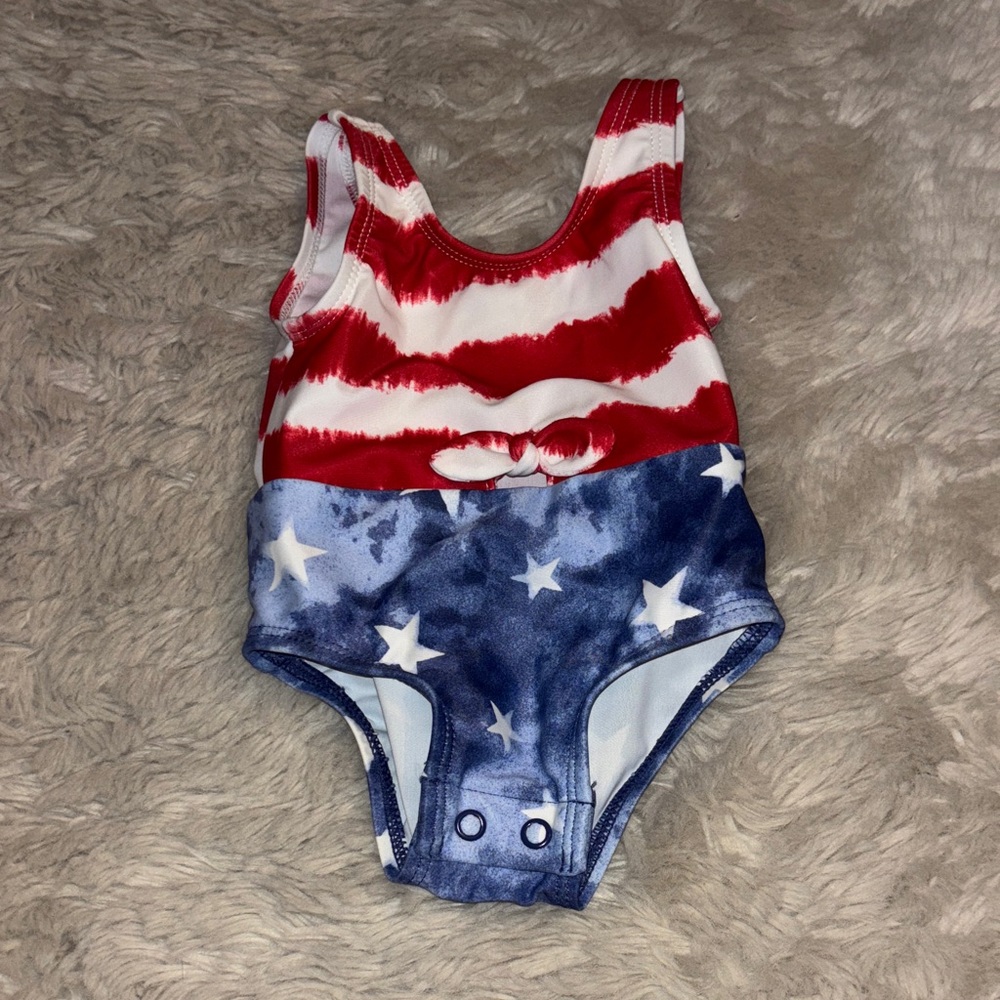 OshKosh B'gosh Red and Blue Starry Kids Swim One Piece